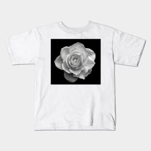White Rose in Black and White Kids T-Shirt